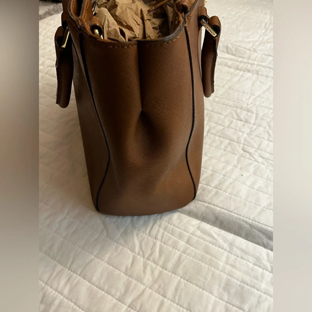 Michael Kors Handbag Satchel Saffiano Tan Leather